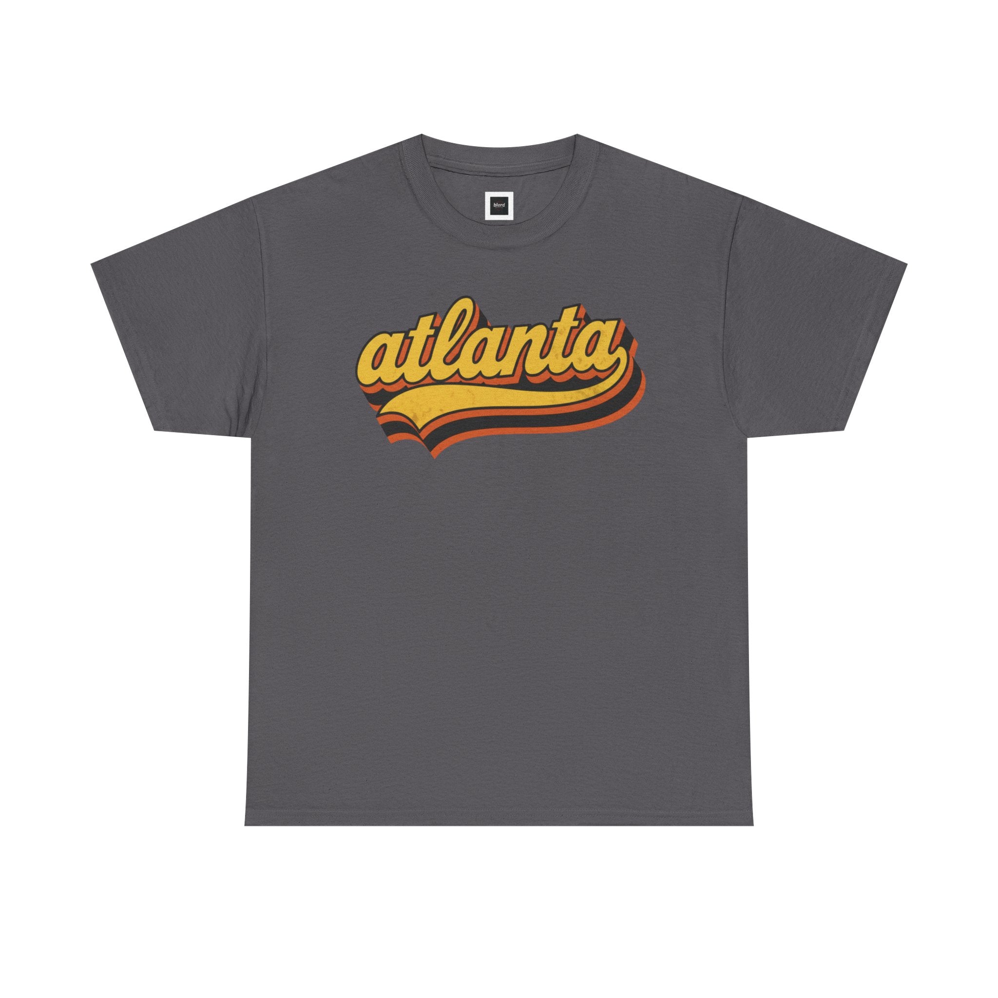 Atlanta retro script Tee | vintage city logo, 70s sunset stripes