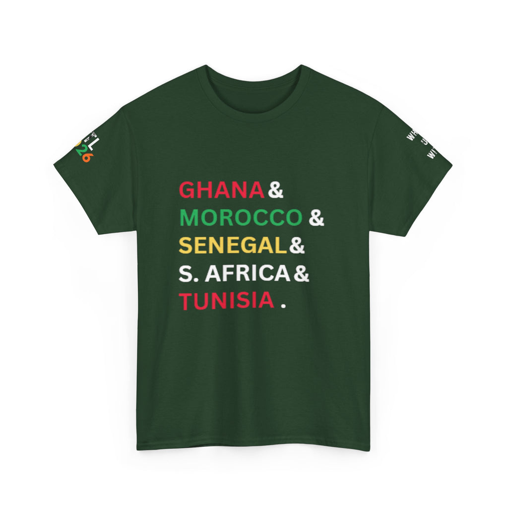 African Nations List T‑Shirt — Ghana Morocco Senegal Tunisia Pride Tee