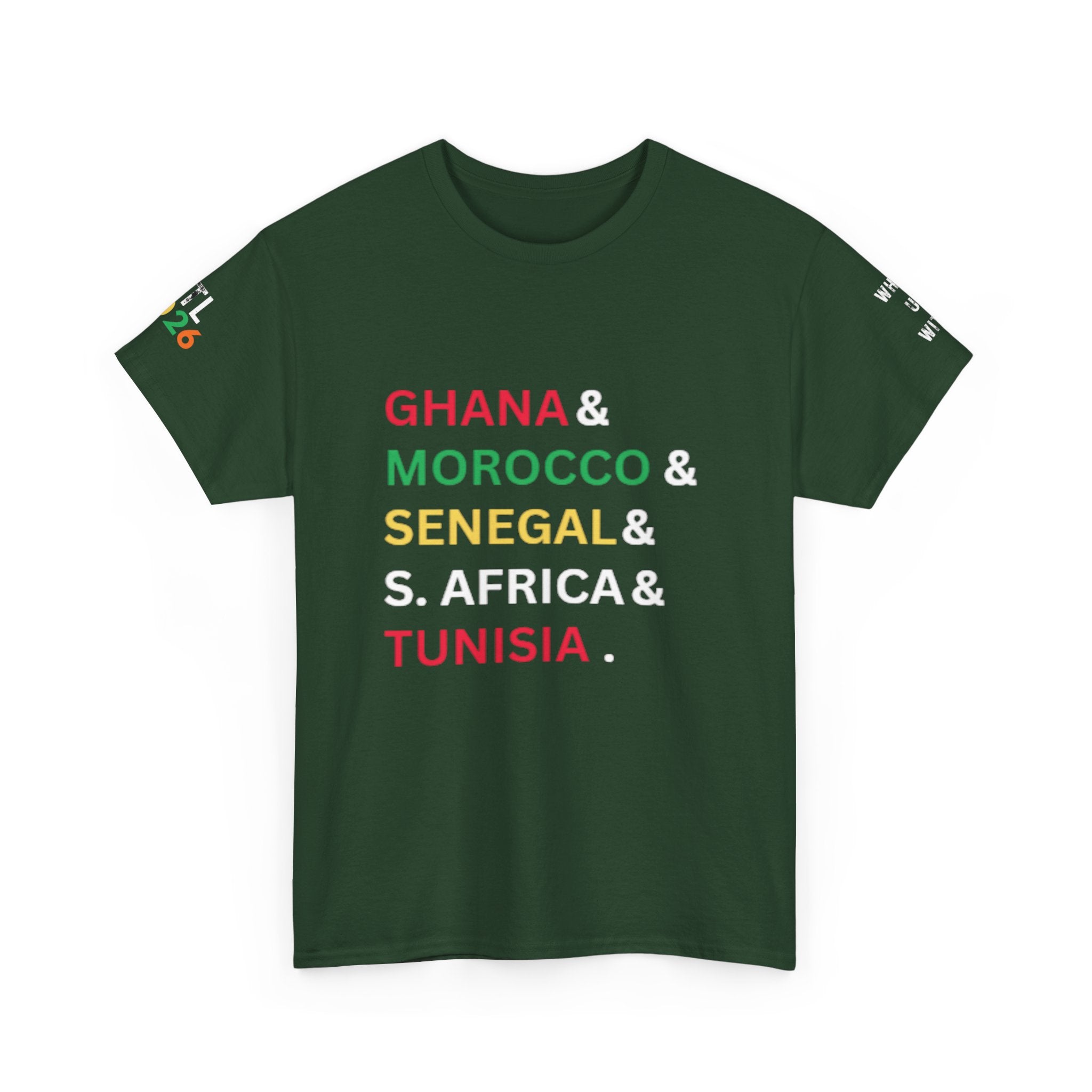 African Nations List T‑Shirt — Ghana Morocco Senegal Tunisia Pride Tee