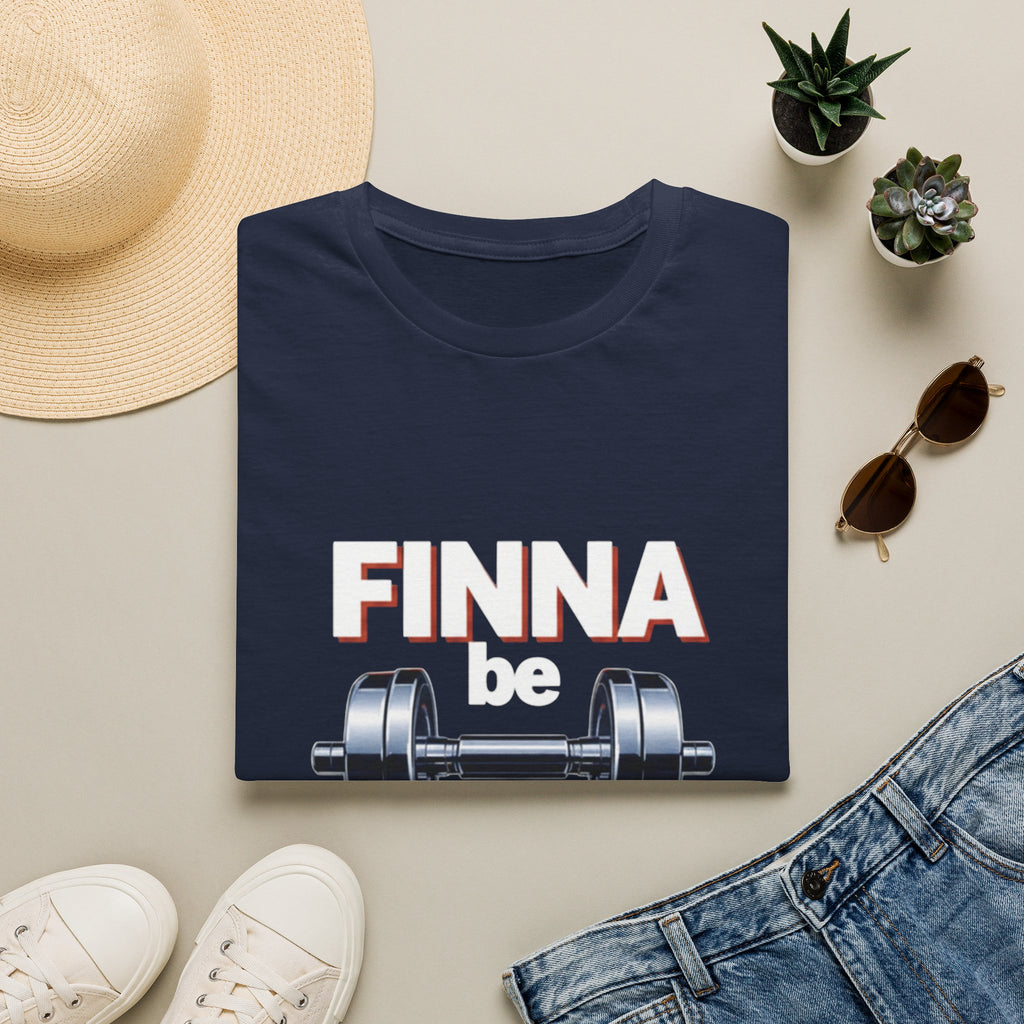 Finna Be Fine Gym T-Shirt — Funny Motivational Workout Tee with Dumbbell Graphic