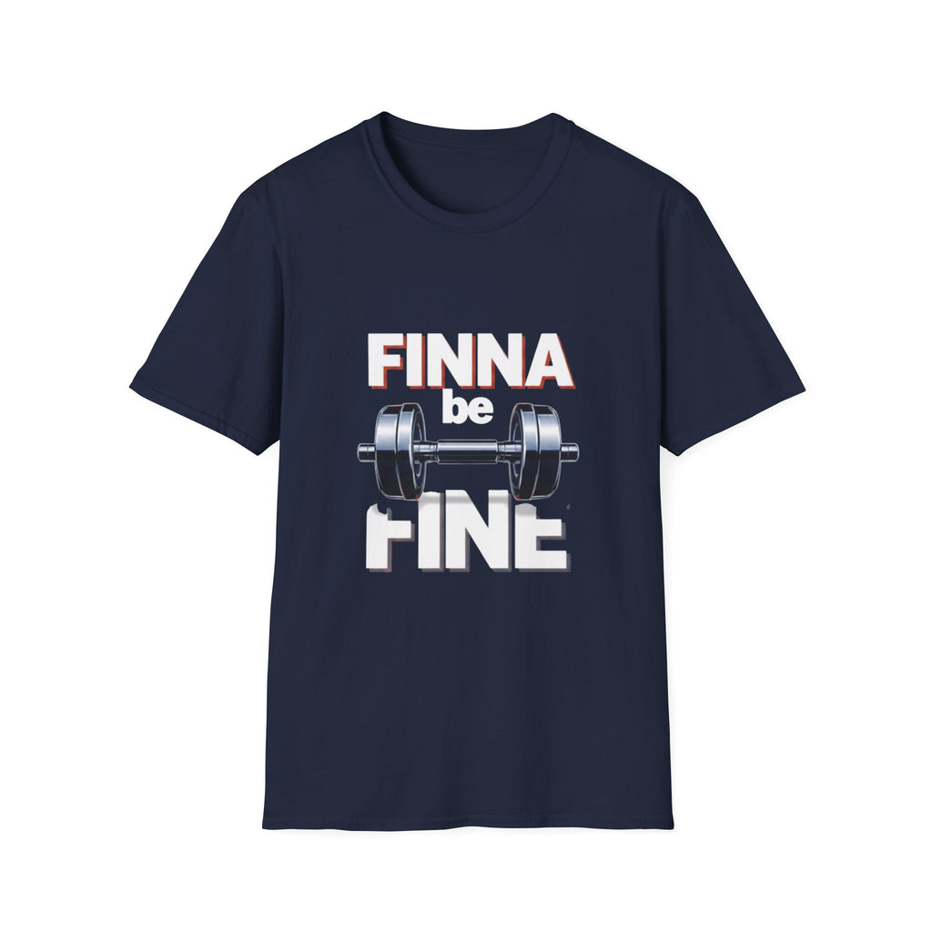 Finna Be Fine Gym T-Shirt — Funny Motivational Workout Tee with Dumbbell Graphic