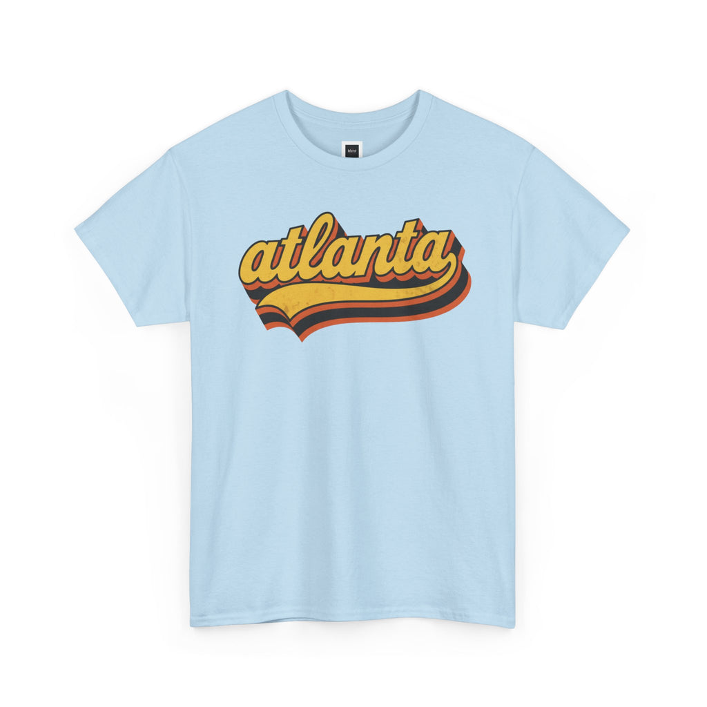 Atlanta retro script Tee | vintage city logo, 70s sunset stripes