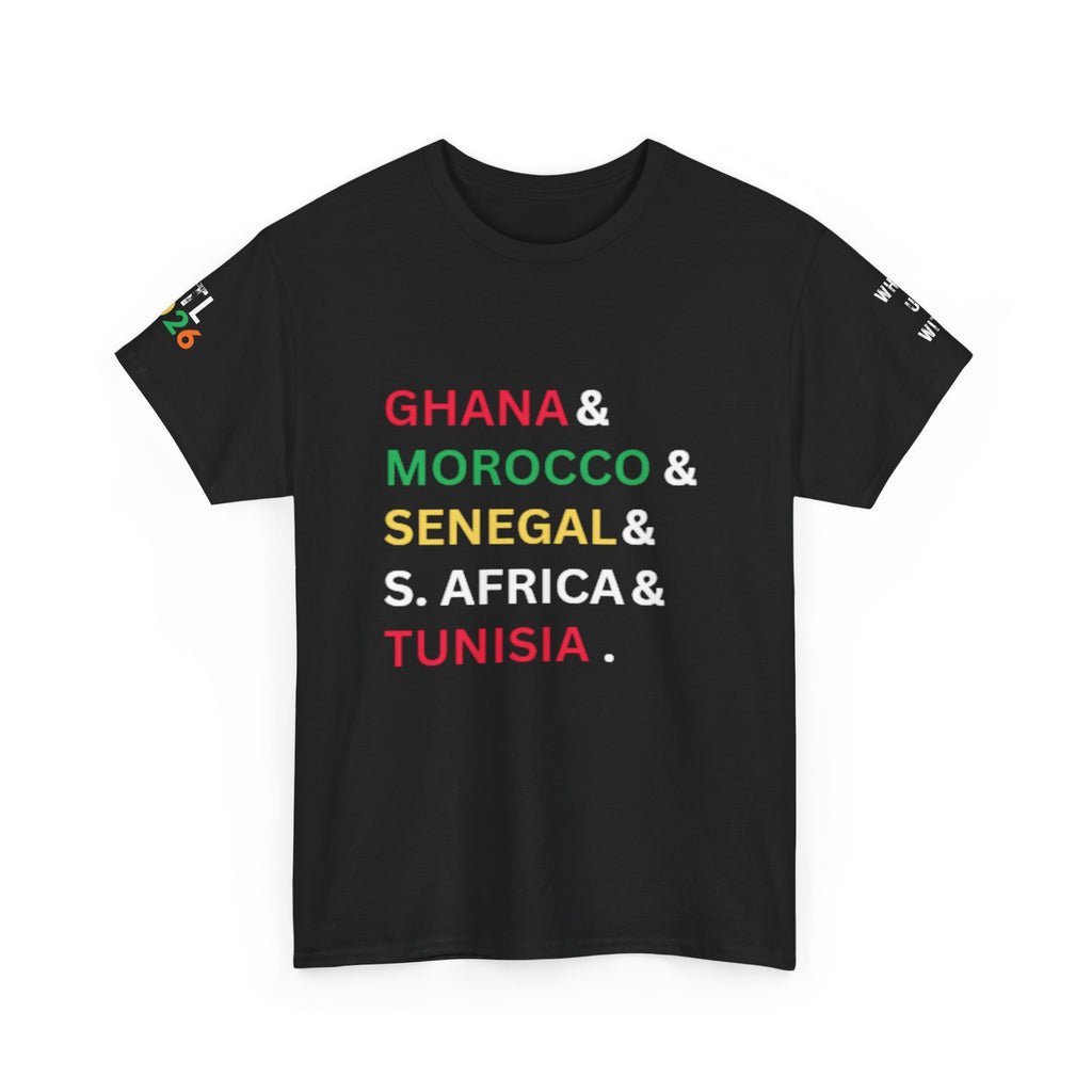 African Nations List T‑Shirt — Ghana Morocco Senegal Tunisia Pride Tee