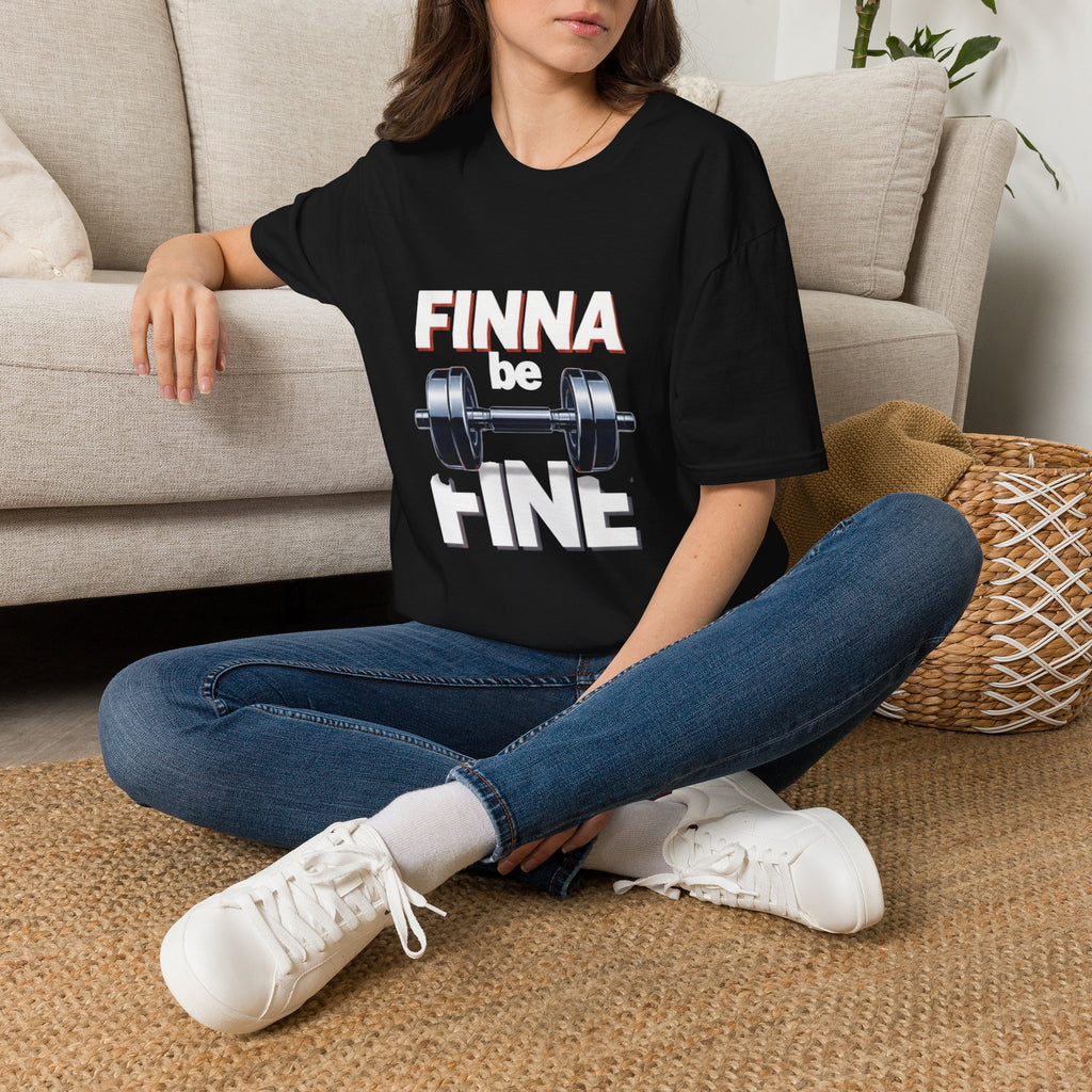 Finna Be Fine Gym T-Shirt — Funny Motivational Workout Tee with Dumbbell Graphic