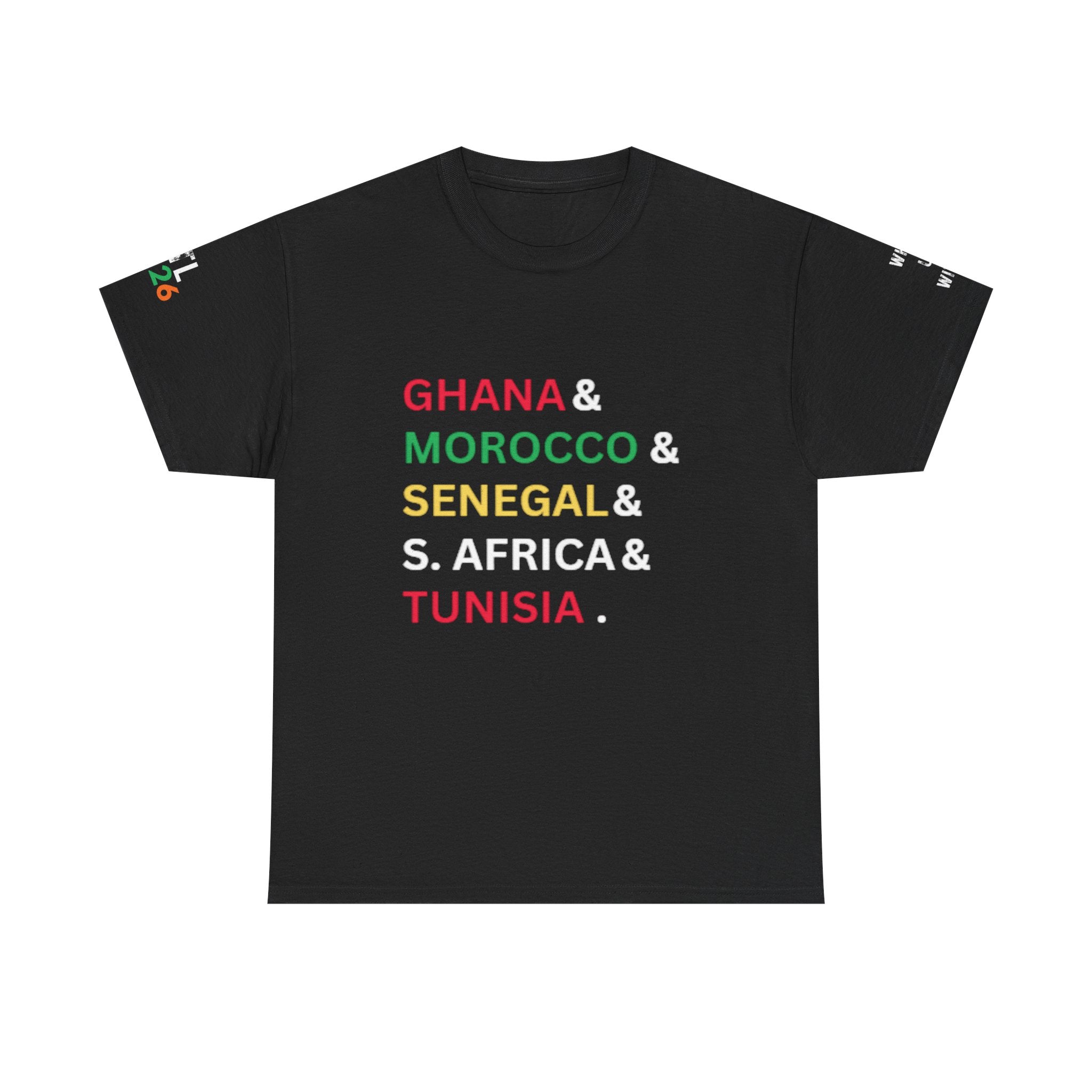 African Nations List T‑Shirt — Ghana Morocco Senegal Tunisia Pride Tee