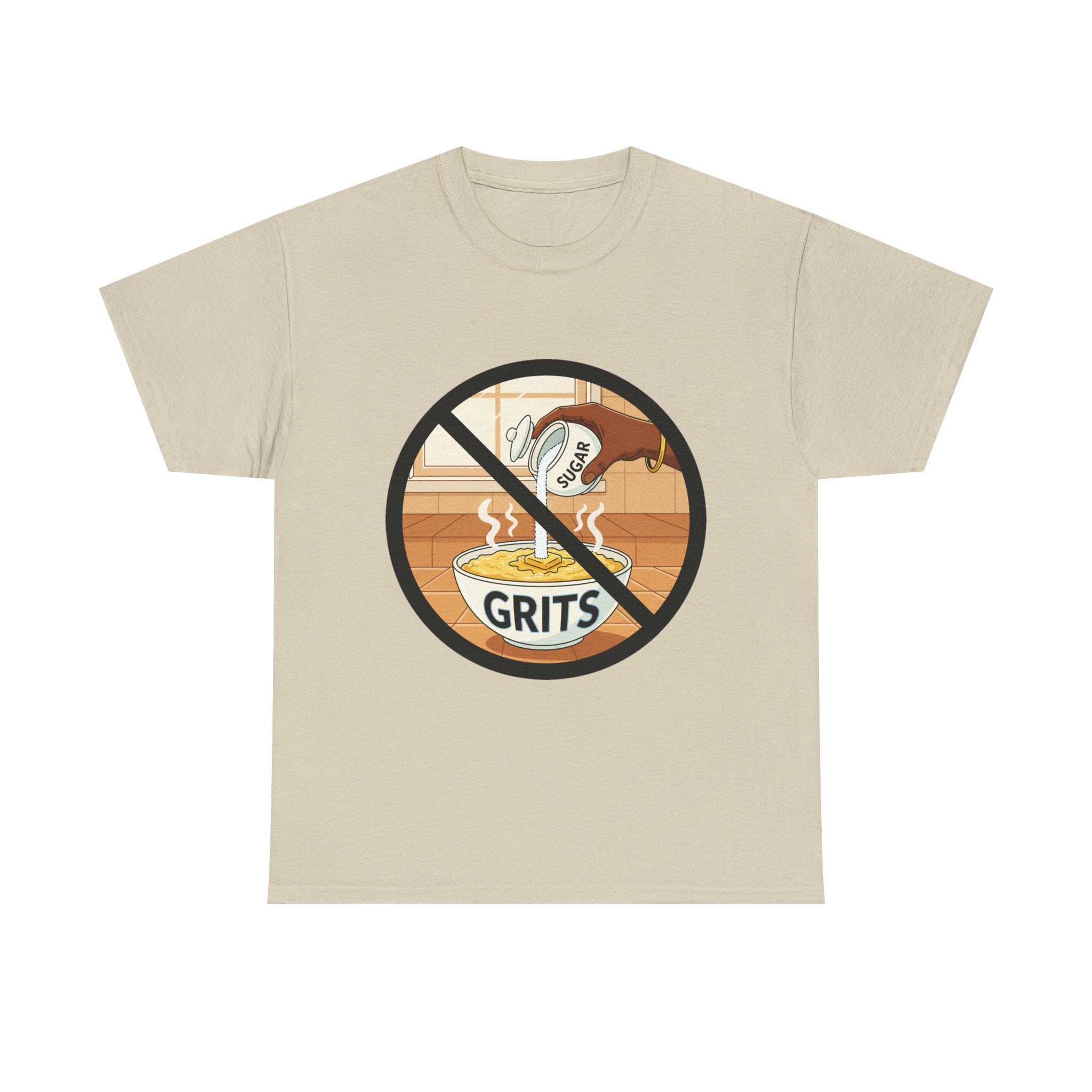 T-Shirt — Funny Anti-Sugar-in-Grits Breakfast Graphic Tee