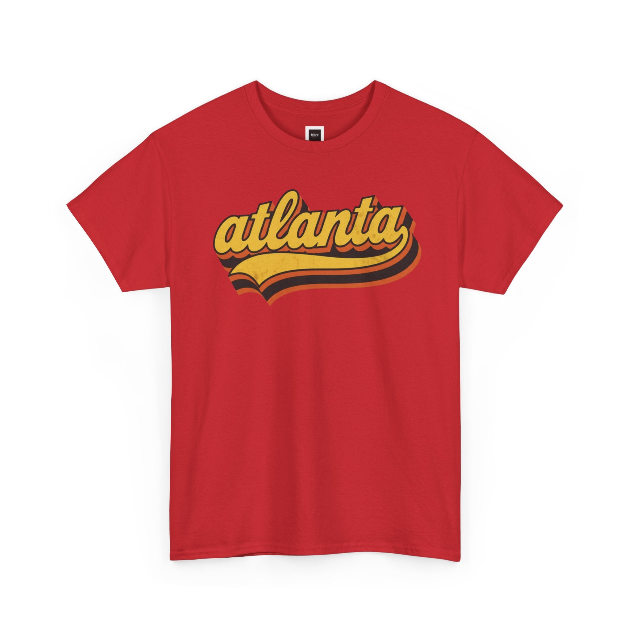 Atlanta retro script Tee | vintage city logo, 70s sunset stripes