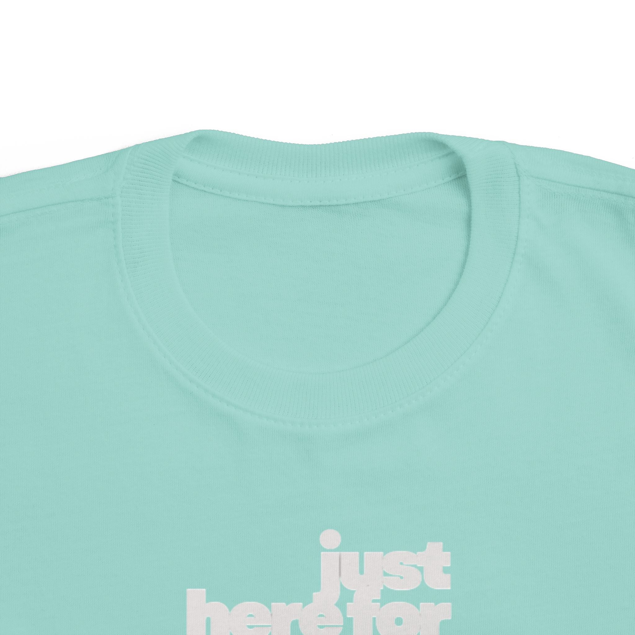 Toddler Tee — 'just here for the futbol' Soccer Baby Shirt (Atlanta 2026)