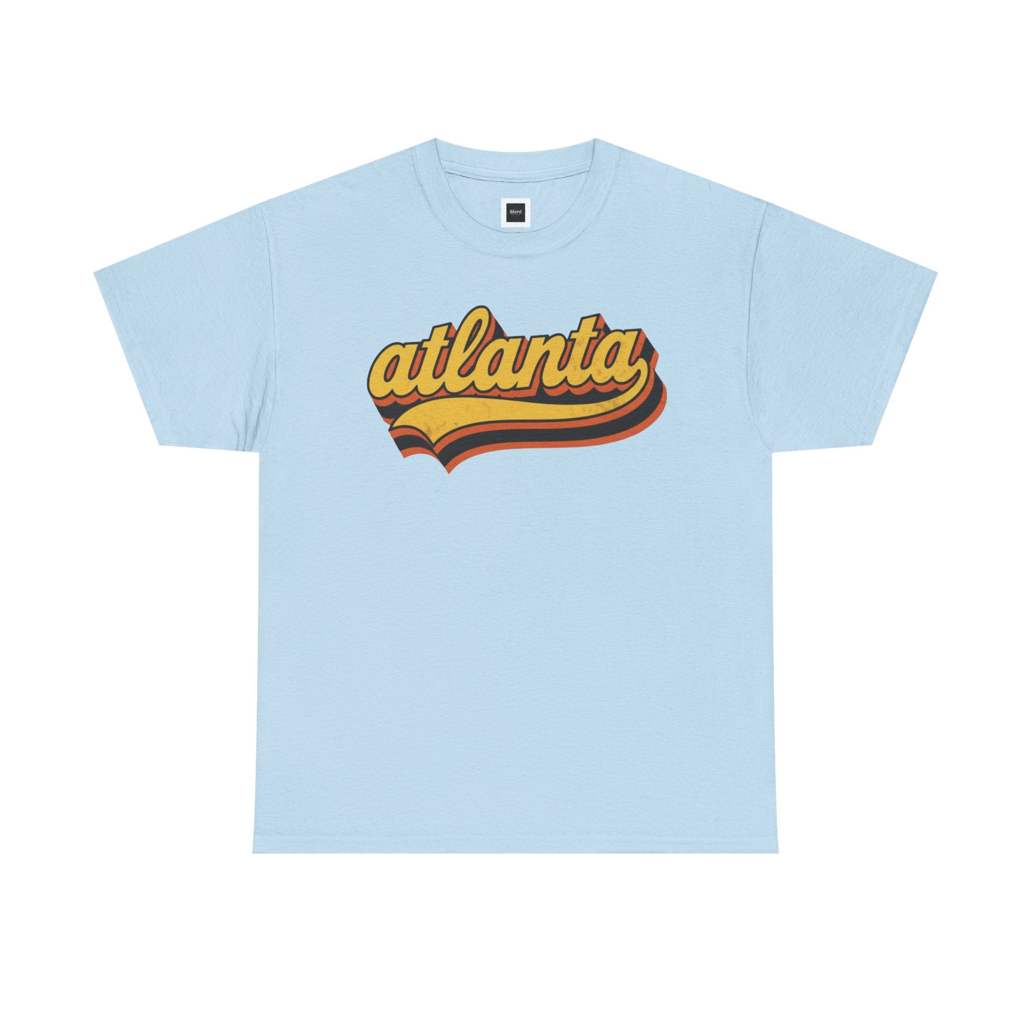 Atlanta retro script Tee | vintage city logo, 70s sunset stripes