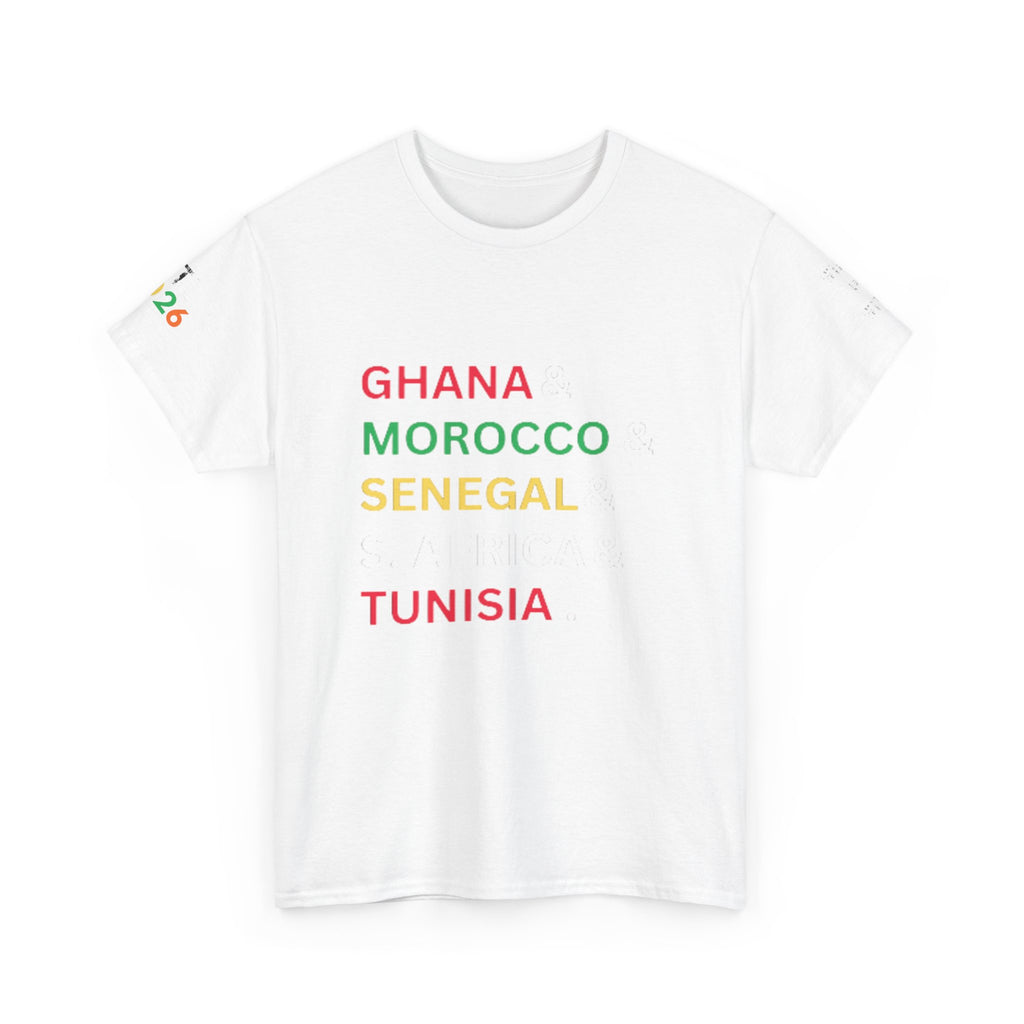 African Nations List T‑Shirt — Ghana Morocco Senegal Tunisia Pride Tee