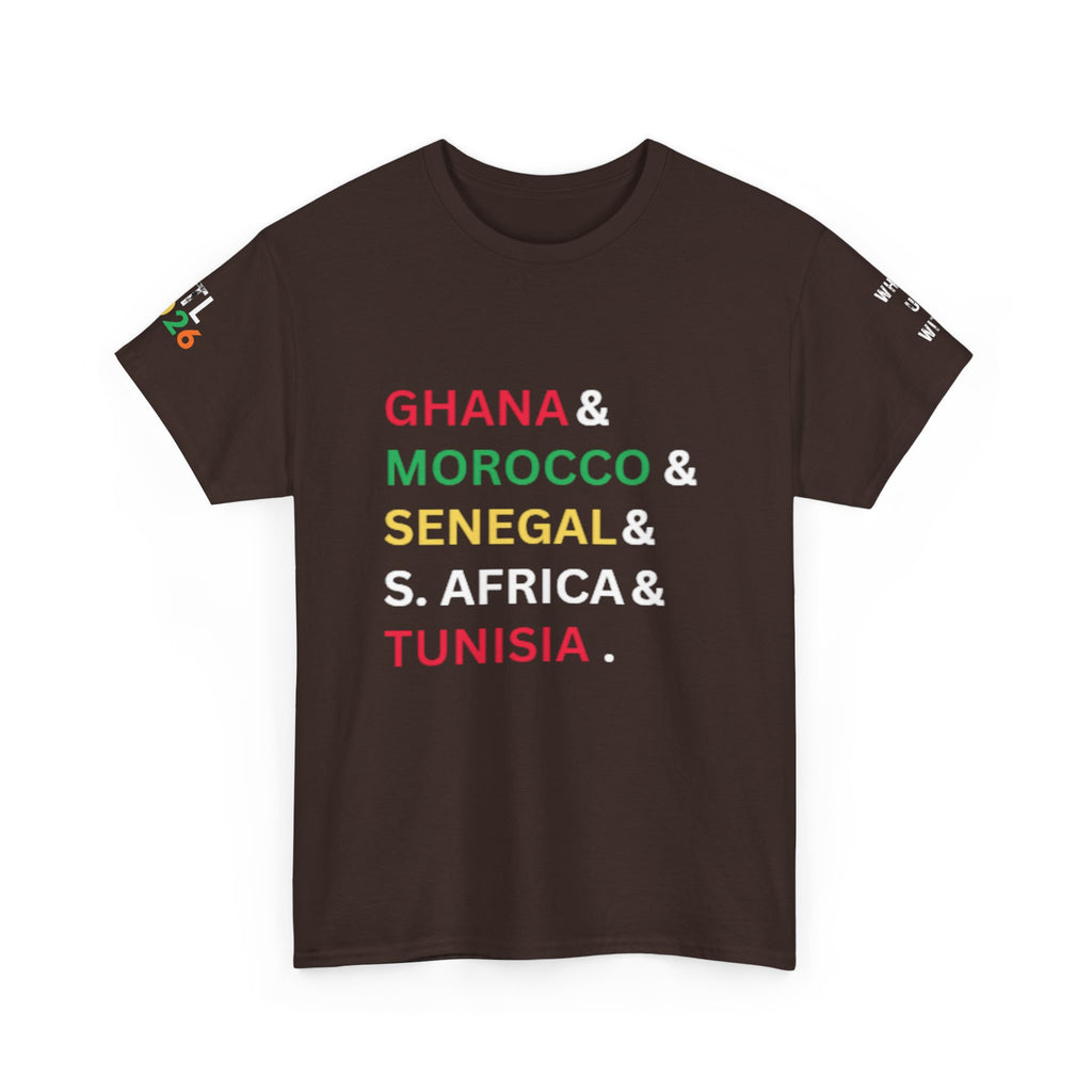 African Nations List T‑Shirt — Ghana Morocco Senegal Tunisia Pride Tee