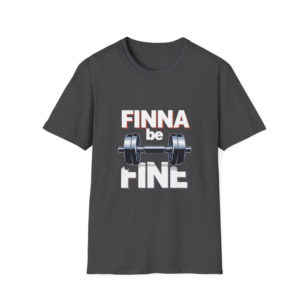 Finna Be Fine Gym T-Shirt — Funny Motivational Workout Tee with Dumbbell Graphic