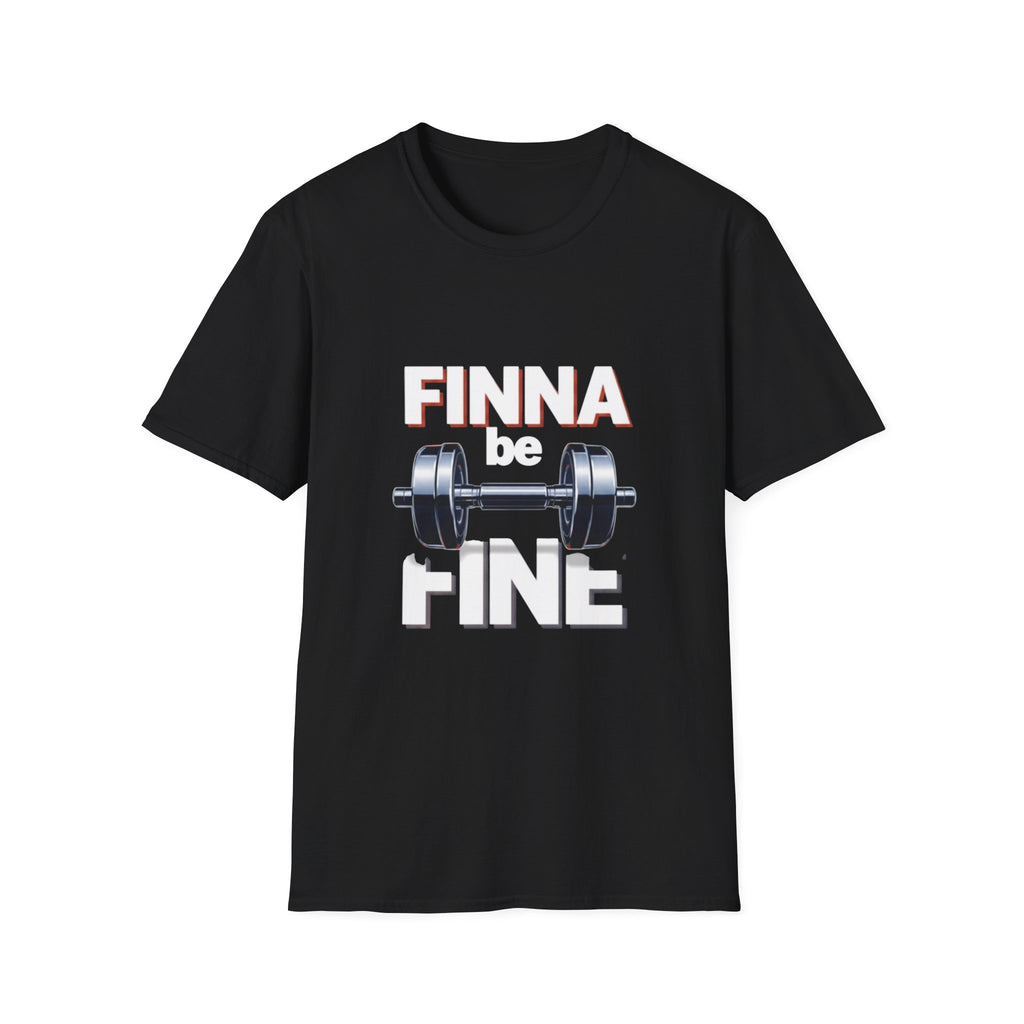 Finna Be Fine Gym T-Shirt — Funny Motivational Workout Tee with Dumbbell Graphic