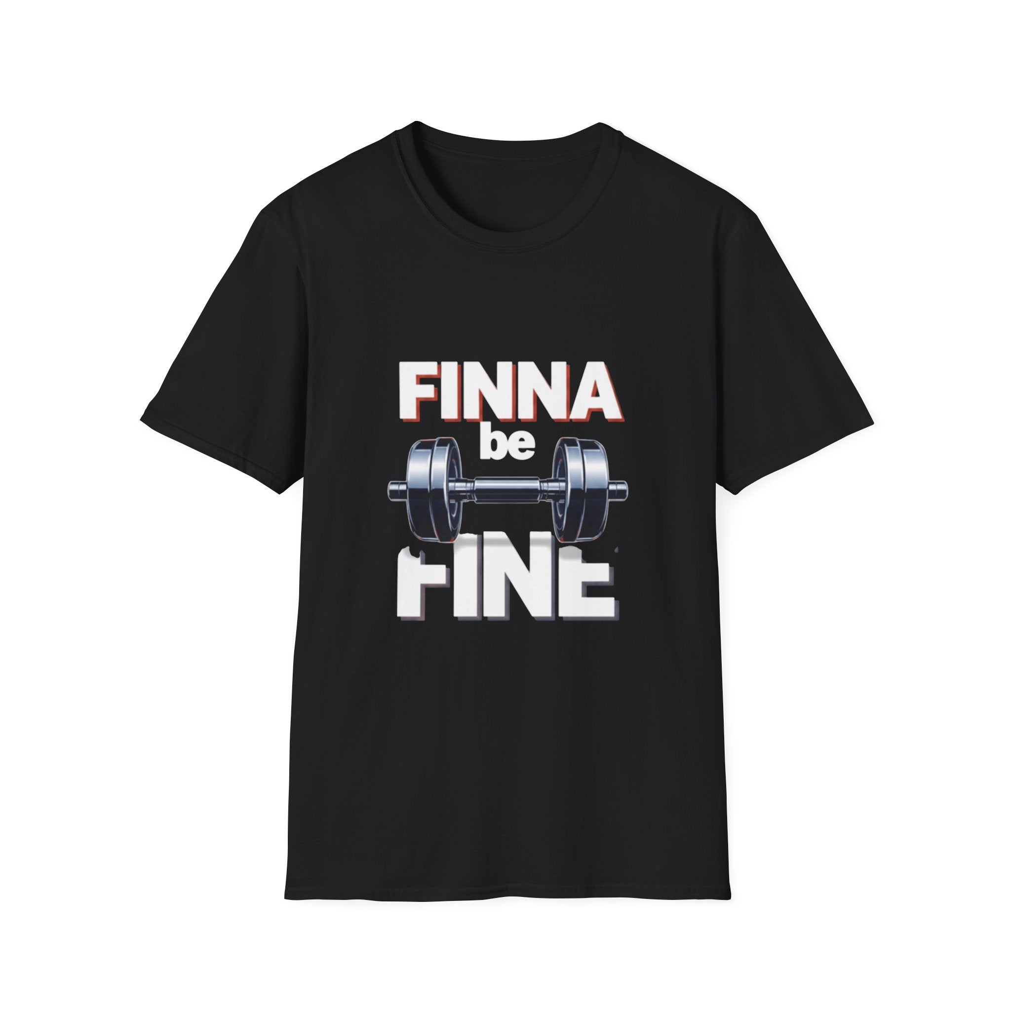 Finna Be Fine Gym T-Shirt — Funny Motivational Workout Tee with Dumbbell Graphic