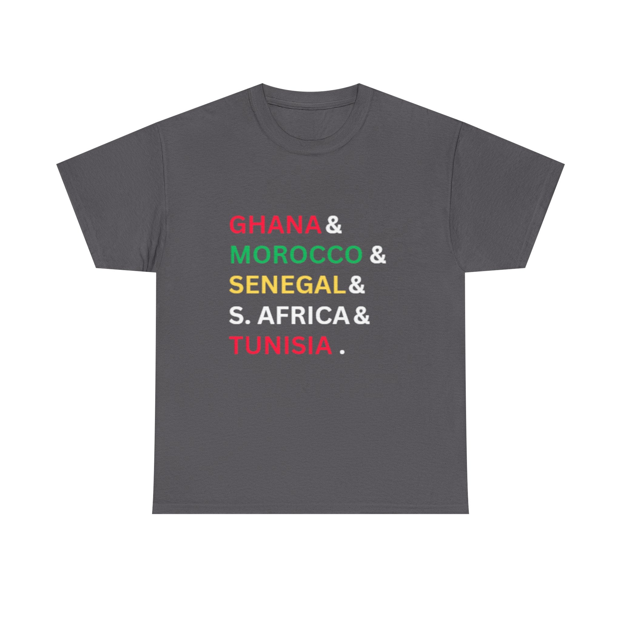 African Countries List T‑Shirt — Ghana, Morocco, Senegal, S. Africa & Tunisia Tee